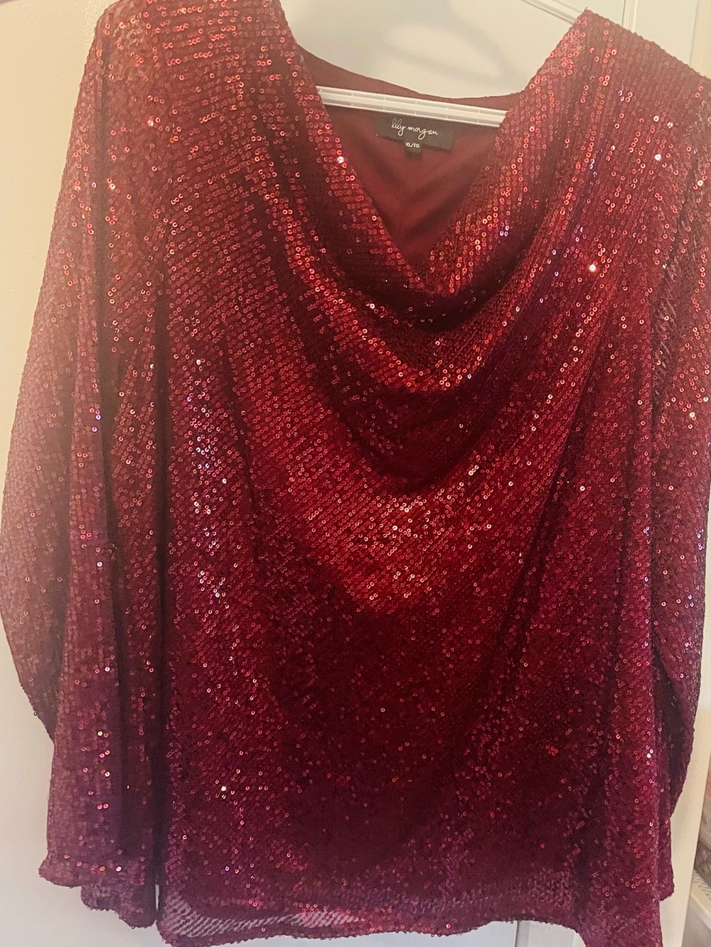 Red Sequin Women’s Top by Lily Morgan